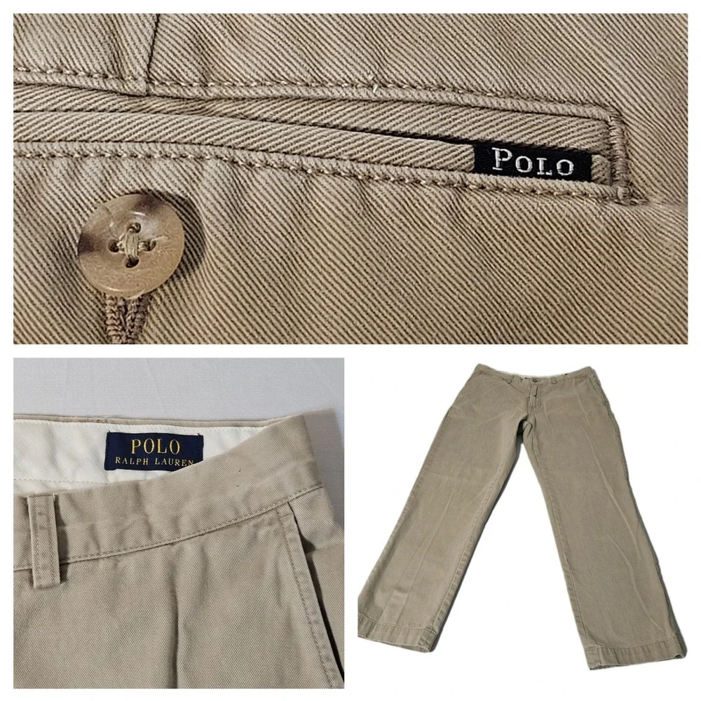 Vintage Polo Ralph Lauren Pleated Chinos 34x30 Khaki Tan Golf Pants Country Club